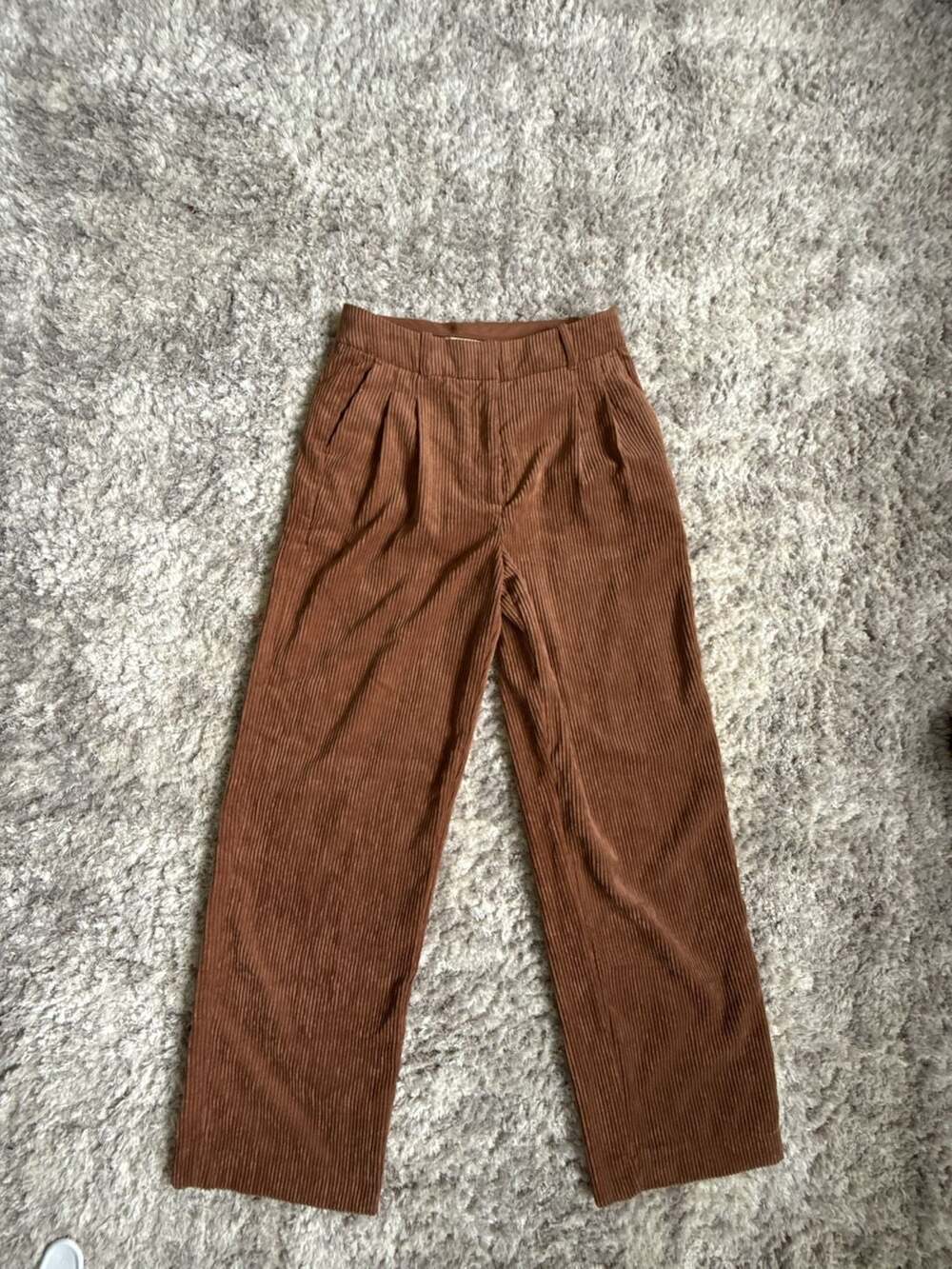 Altar'd State Brown Corduroy Wide Leg Pleated Trousers Size Small